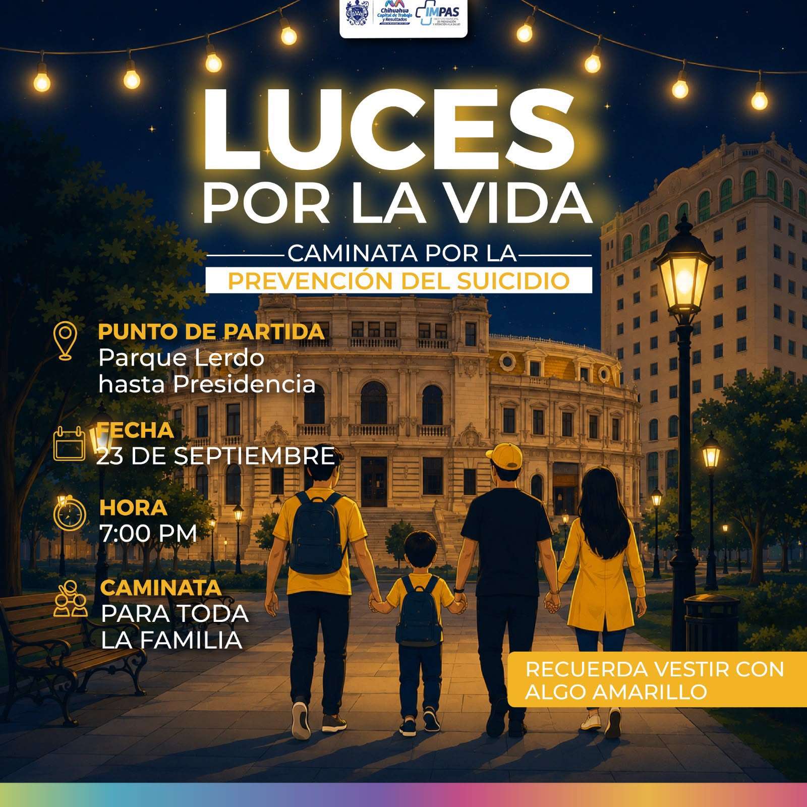 Realizará Impas caminata Luces por la Vida por Septiembre Amarillo